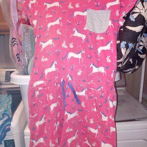 11-12 Mini Boden Pinky Red Horse Romper